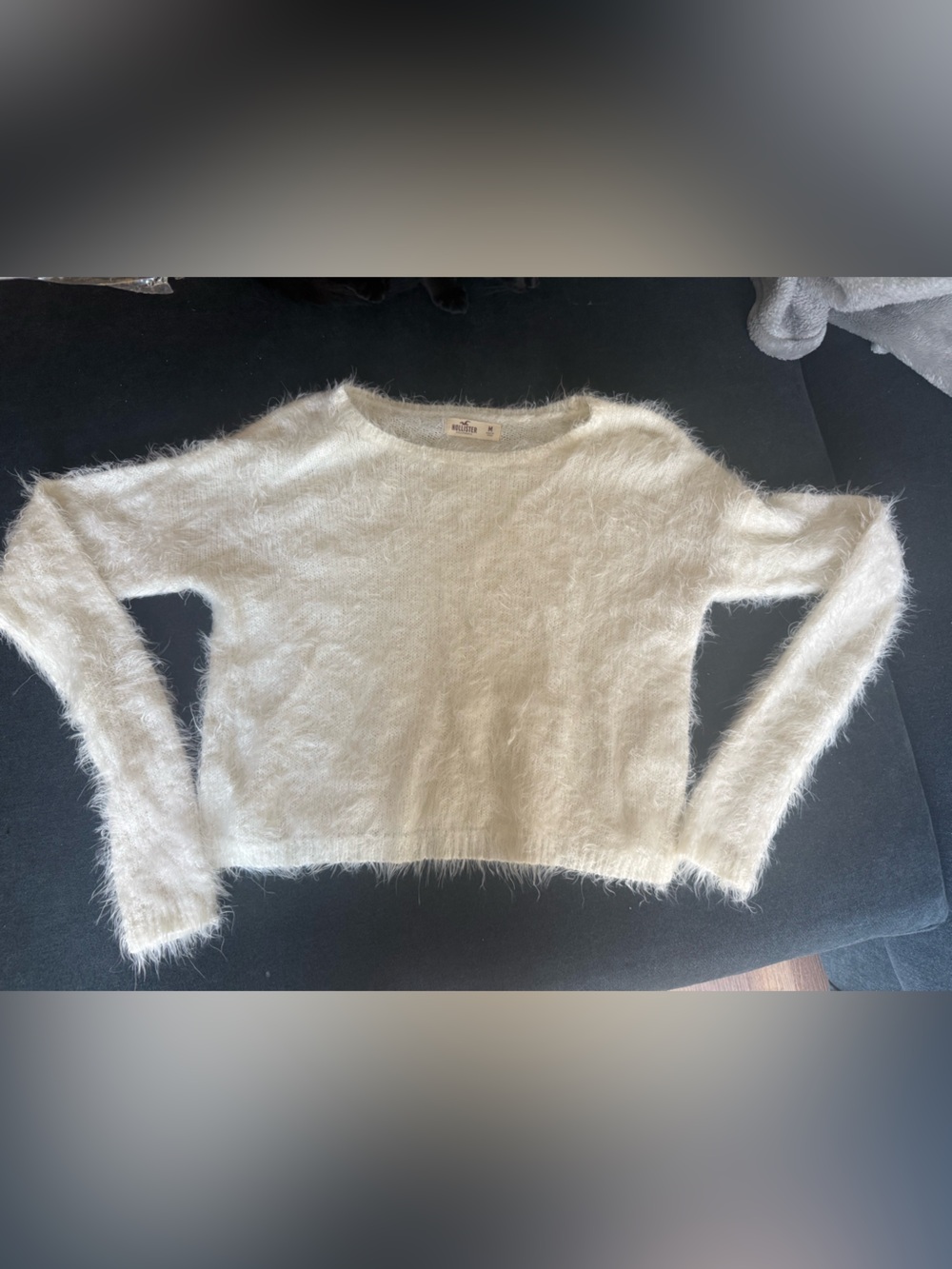 Hollister medium fuzzy white sweater